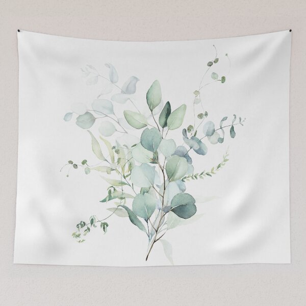 Item preview, Watercolor Eucalyptus 3, botanical art, green blue leaves, Art by Synplus designed and sold by synplus.