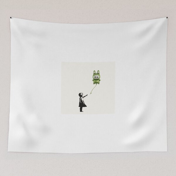 Item preview, Not banksy Girl in green labubu balloon by betojimenezart  designed and sold by Betojimenez13.