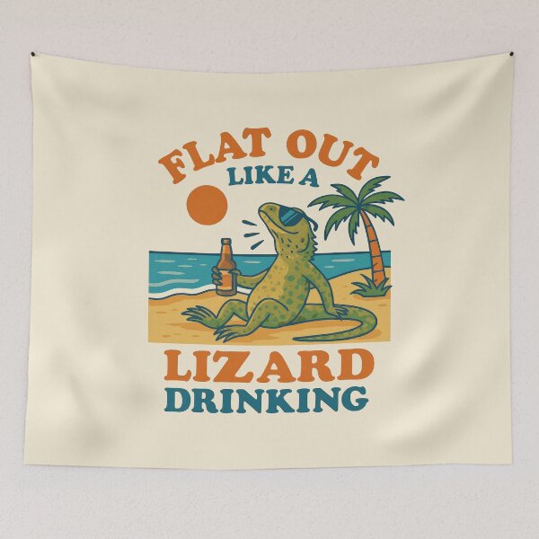 Item preview, Flat Out Like a Lizard Drinking – Aussie Beach Humor Design designed and sold by MRageebArt.