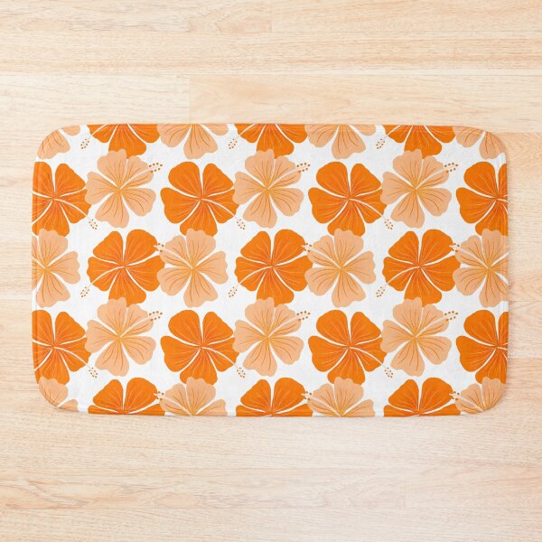 Item preview, Orange tropical hibiscus flower pattern designed and sold by Home Cyn Home.