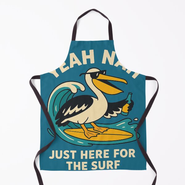 Item preview, Yeah Nah, Just Here for the Surf – Aussie Pelican Vibes designed and sold by MRageebArt.