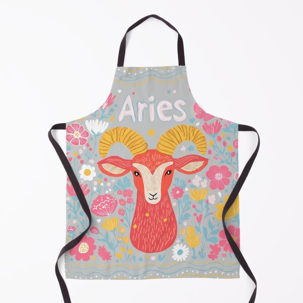 Item preview, Aries Zodiac Sign – Playful Floral Astrology Ram Illustration designed and sold by MindFulStudios.