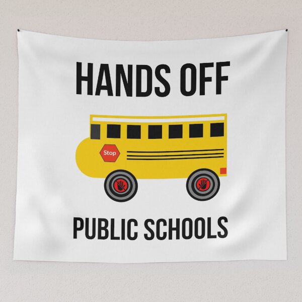 Item preview, Hands off public schools  designed and sold by Rachel the Artist .