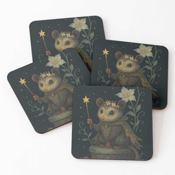Item preview, Possum Bloom – Whimsical Trash Fairy Under Moonlight designed and sold by hitechmom.