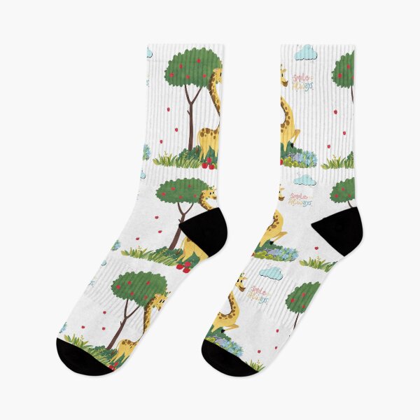 Item preview, Giraffe reaching for apples on a tree designed and sold by LaUnArt.