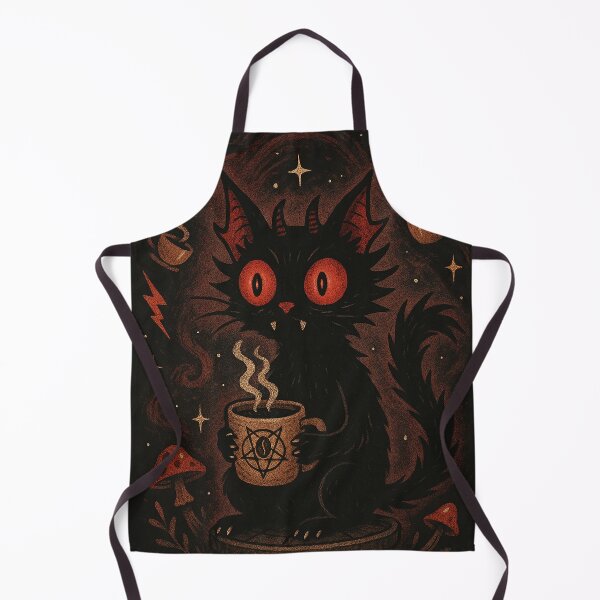 Item preview, Demon Cat Coffee Addict Illustration designed and sold by hitechmom.
