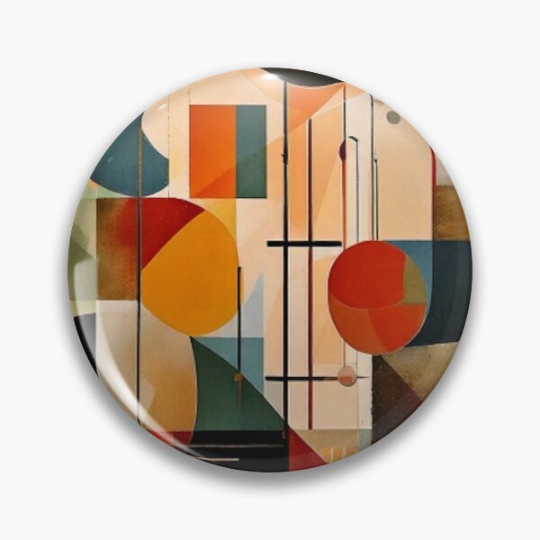 Item preview, Mid-Century Modern Abstract Painting – Geometric Shapes in Earth Tones – Retro Modern Art designed and sold by CattlettArt.