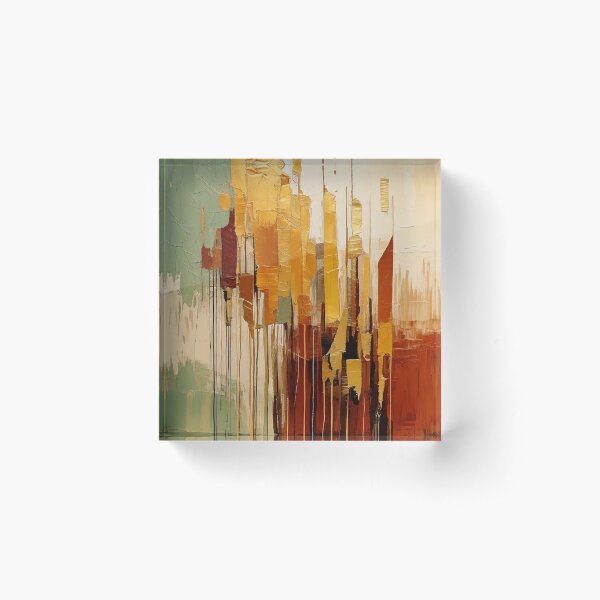 Item preview, Bauhaus Abstract Painting – Earth Tones with Dripping Thick Textured Paint – Modernist Art designed and sold by CattlettArt.