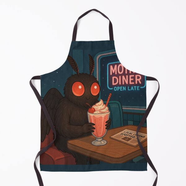 Item preview, Mothman & Milkshakes – Cozy Cryptid in a Retro Diner designed and sold by hitechmom.
