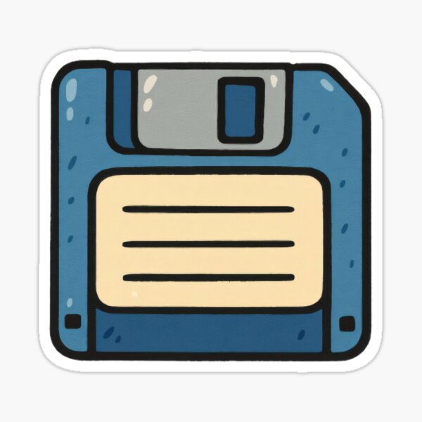 Blue Floppy Disk Sticker