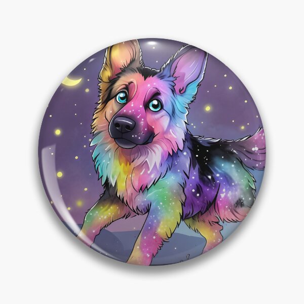 Item preview, Colorful German Shepherd Under a Starry Night Sky designed and sold by DesignStudio135.