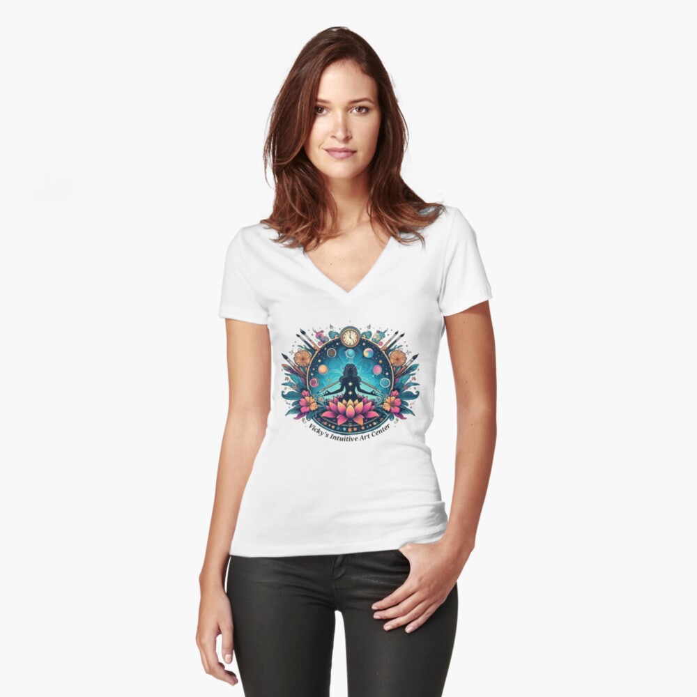 Item preview, Fitted V-Neck T-Shirt designed and sold by Ladyinthemitten.