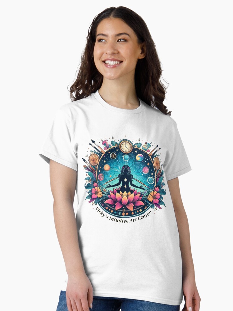 Thumbnail 2 of 7, Classic T-Shirt, This is the logo for Vicky's Intuitive Arts Center designed and sold by Ladyinthemitten.