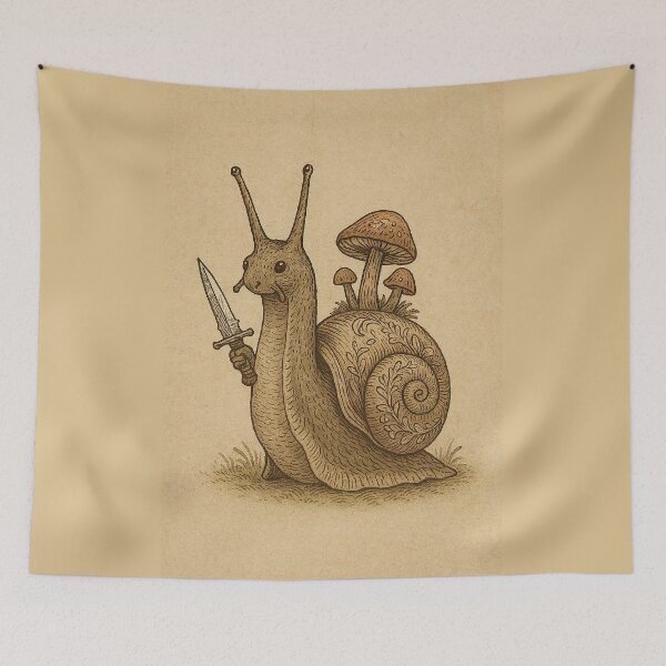 Item preview, Snail of Unbothered Chaos – Vintage Botanical Style designed and sold by hitechmom.