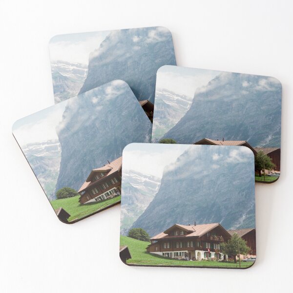 Item preview, Swiss Chalet in the Clouds – 35mm Alpine Village Print designed and sold by lululucyy.