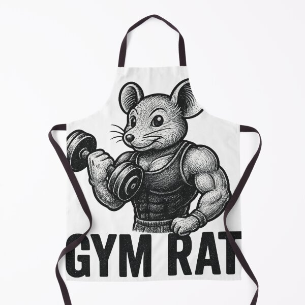 Item preview, Gym Rat – Muscular Cartoon Mouse Lifting Weights (Vintage Comic Style) designed and sold by Bobo-fish.