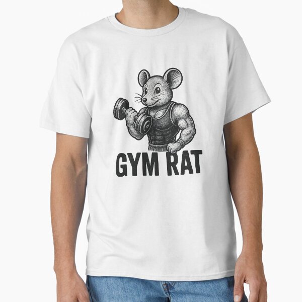 Item preview, Gym Rat – Muscular Cartoon Mouse Lifting Weights (Vintage Comic Style) designed and sold by Bobo-fish.