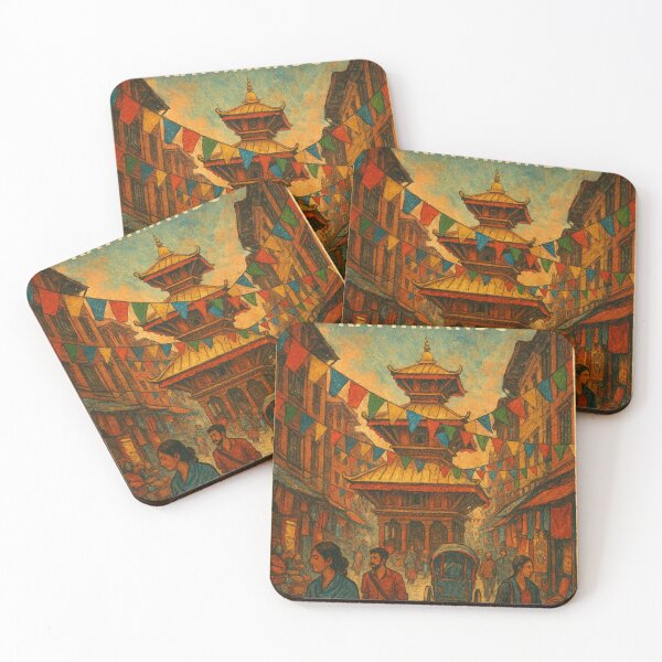 Item preview, Thamel, Kathmandu – Market Street at Dusk designed and sold by Aryabek.