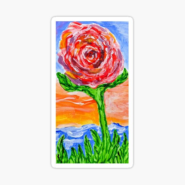 Paint N Sip Rose by the Beach at Sunset Sticker