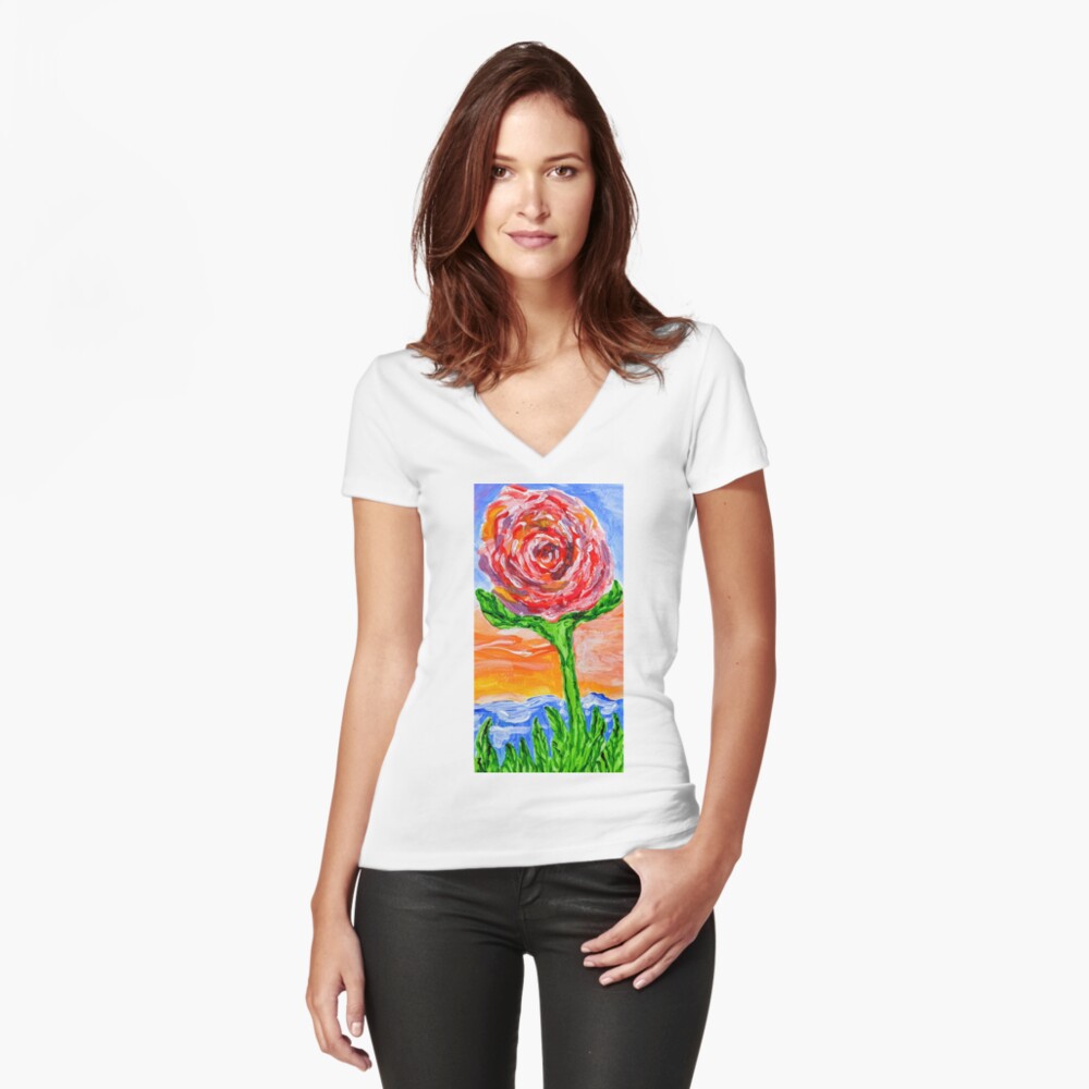 Item preview, Fitted V-Neck T-Shirt designed and sold by Ladyinthemitten.