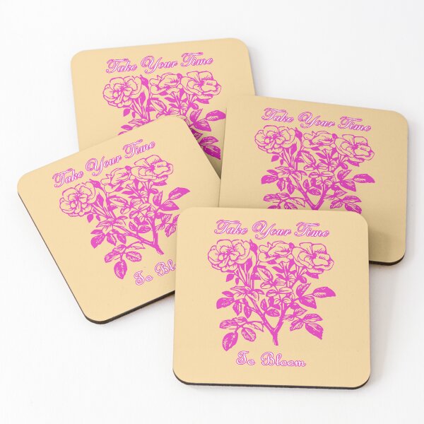 Item preview, Pink Vintage Floral Take Your Time To Bloom - Yellow designed and sold by ArtCornerStudio.