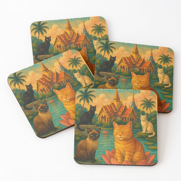 Item preview, The White Lotus Season 3 – Thailand Temple and Cats designed and sold by Aryabek.
