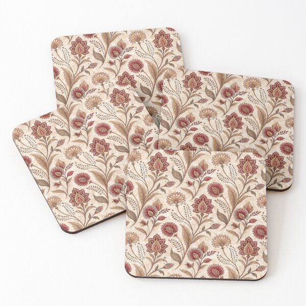 Item preview, Sari Pattern, beige, burgundy red and brown designed and sold by patterncrow.