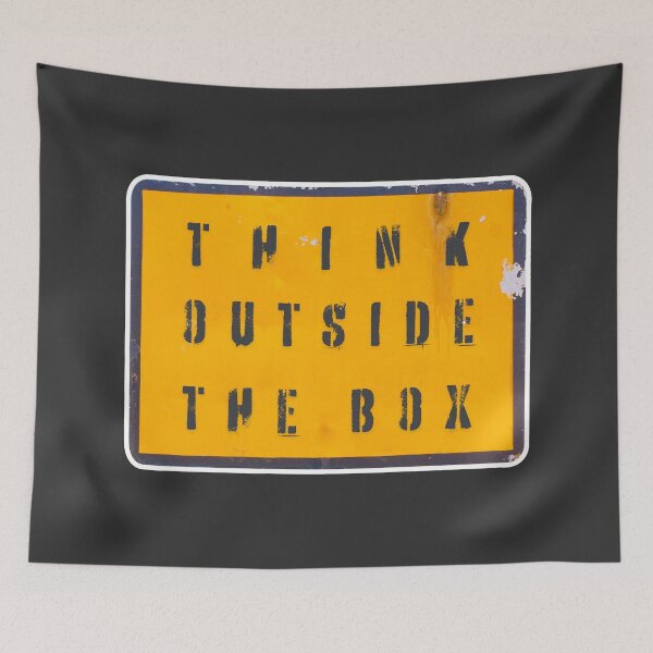 Item preview, Think outside the box, the yellow road sign graphics designed and sold by silent-violin.