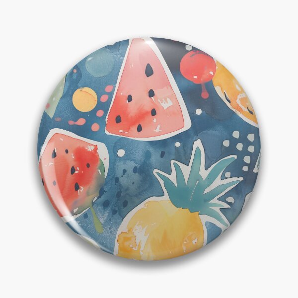 Artikelvorschau, Tropischer Fruchtspritzer – Aquarell Ananas, Wassermelone & Zitrusmuster entworfen und verkauft von solynneart.