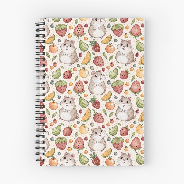 Item preview, Roborovski dwarf hamster and fruit pattern designed and sold by patterncrow.
