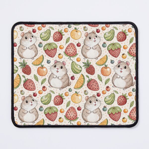Item preview, Roborovski dwarf hamster and fruit pattern designed and sold by patterncrow.