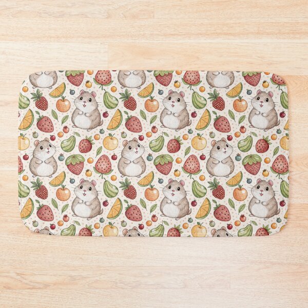 Item preview, Roborovski dwarf hamster and fruit pattern designed and sold by patterncrow.