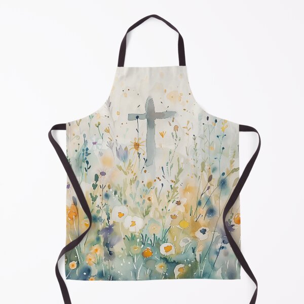 Item preview, Easter Cross in Wildflowers – Soft Watercolor Christian Spring Art designed and sold by solynneart.