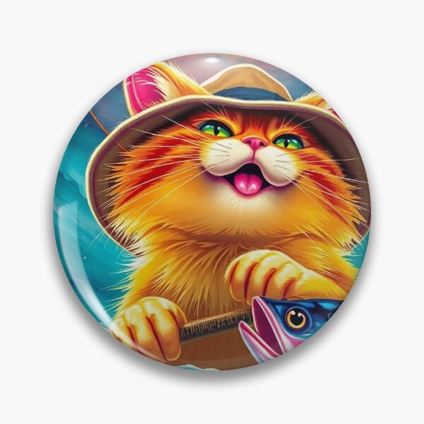 Item preview, Fishing Cat – Cute Cartoon Kitty with a Rod designed and sold by apoknight.