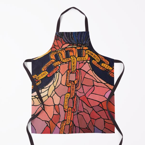 Item preview, "Chained" – Stained Glass-Style Commentary on Modern Constraints designed and sold by Enjoy my tea time.