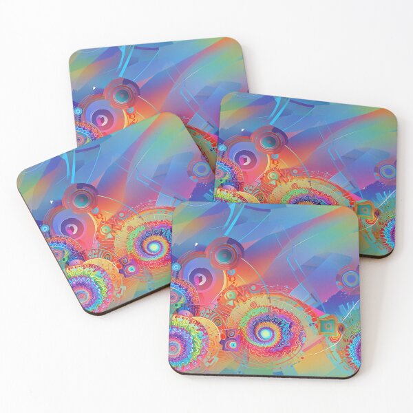 Item preview, Fibonacci spirals, psychedelic, rainbow designed and sold by CoolPixels.