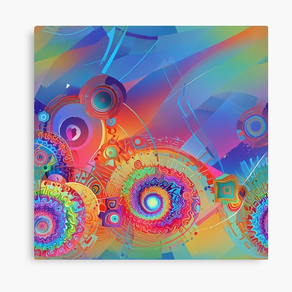Item preview, Fibonacci spirals, psychedelic, rainbow designed and sold by CoolPixels.