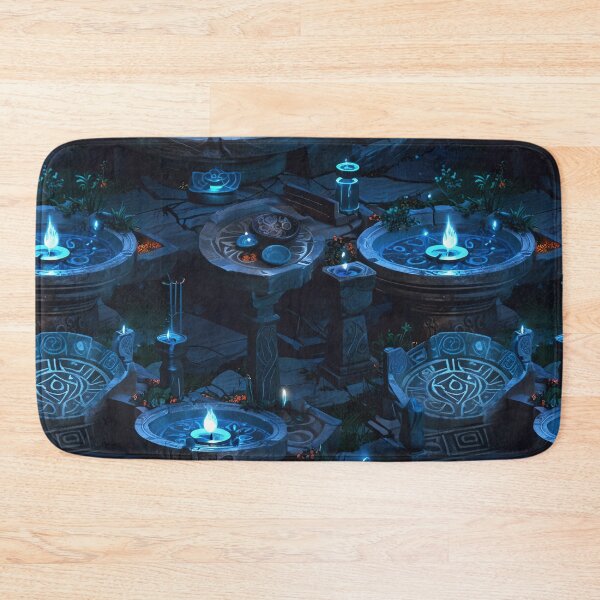 Item preview, Moonlit altar, patterns carved into stone, blue flames designed and sold by CoolPixels.