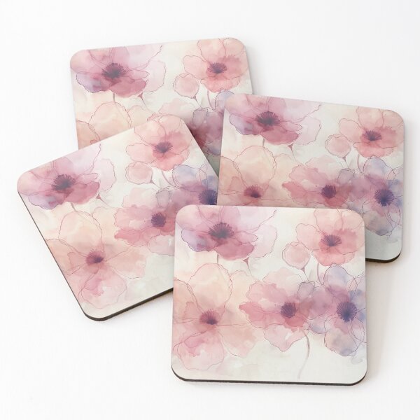 Item preview, Soft Blush Blossoms – Transparent Watercolor Floral Art designed and sold by solynneart.