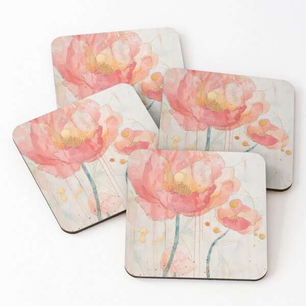 Item preview, Golden Glow Peonies – Expressive Watercolor Flower Art designed and sold by solynneart.