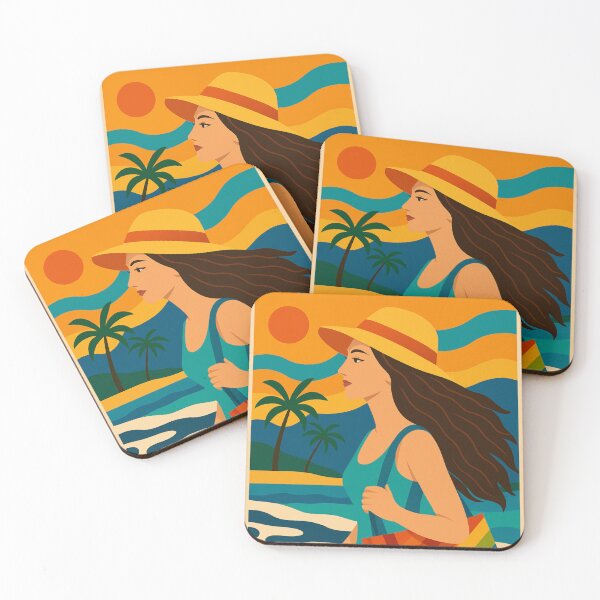 Item preview, Wanderlust Ipanema Beach Girl Vacation Poster – Retro Travel Art  designed and sold by Bored Duck.
