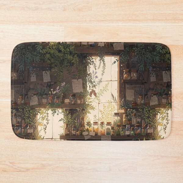 Item preview, Magical herbology lab, labeled jars, bright window designed and sold by CoolPixels.