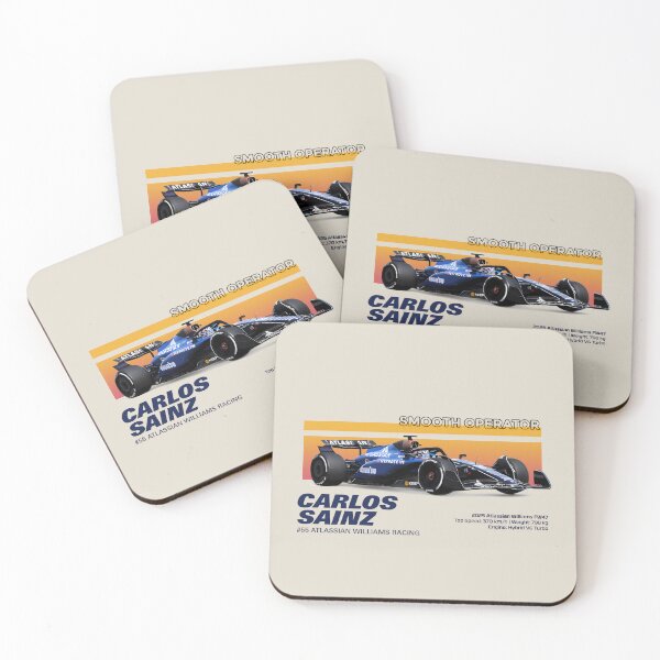 Item preview, Carlos SAINZ - Racing Car "Smooth Operator" - Retro Speed F1 Art - #55 Williams Racing Tribute designed and sold by Studio F1Grid.