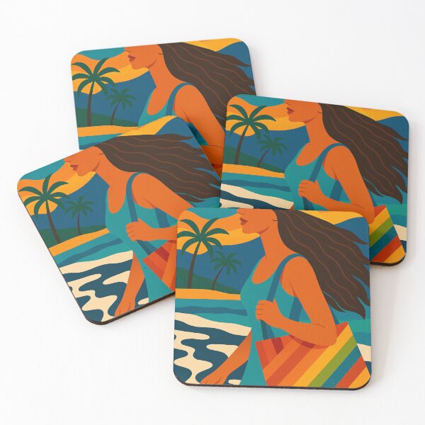 Item preview,  Wanderlust Ipanema Tan Beach Girl Vacation Poster – Retro Travel Art  designed and sold by Bored Duck.