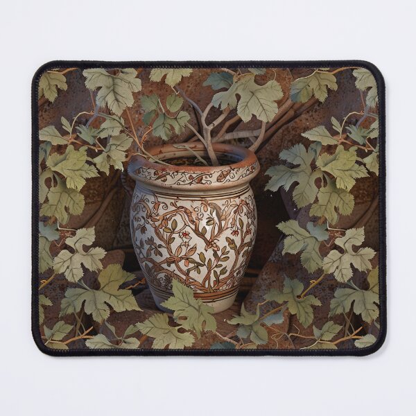 Item preview, Rustic Ceramic Pot With Intricate Floral Pattern And Vines designed and sold by CoolPixels.
