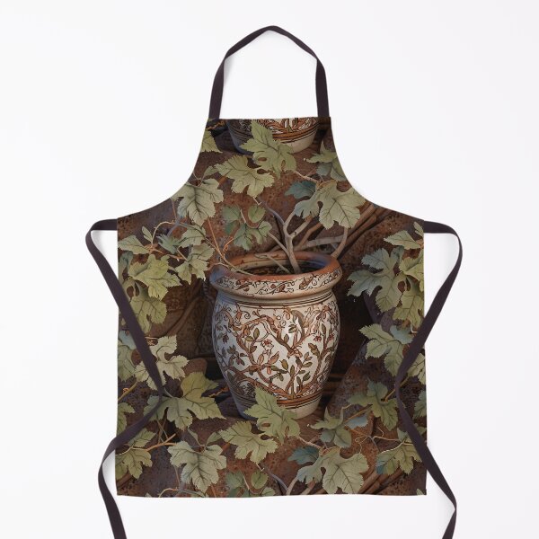 Item preview, Rustic Ceramic Pot With Intricate Floral Pattern And Vines designed and sold by CoolPixels.