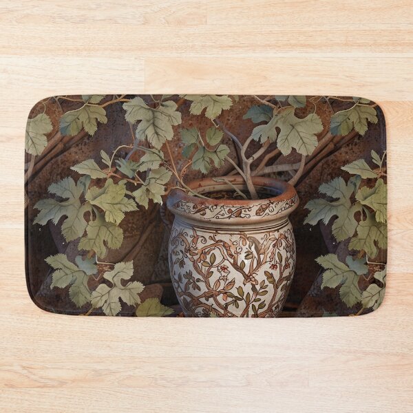Item preview, Rustic Ceramic Pot With Intricate Floral Pattern And Vines designed and sold by CoolPixels.