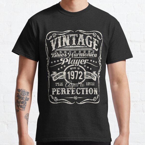 Adam Gussow's Vintage Blues Harmonica Player Made in 1972 Classic T-Shirt