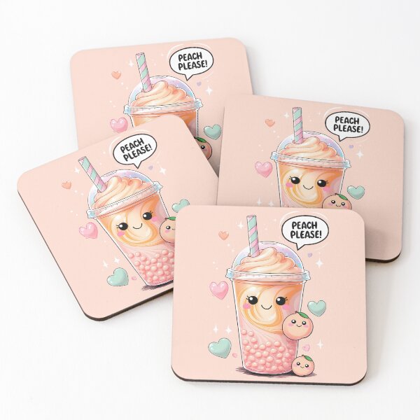 Item preview, Peach Please! – Cute Peach Boba Tea designed and sold by SolaoLab.