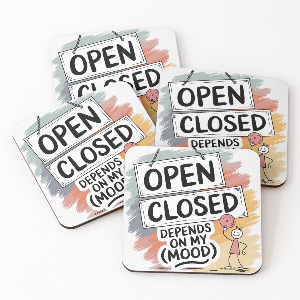 Item preview, Hand-Drawn Open Closed Sign – Quirky Mood designed and sold by SolaoLab.